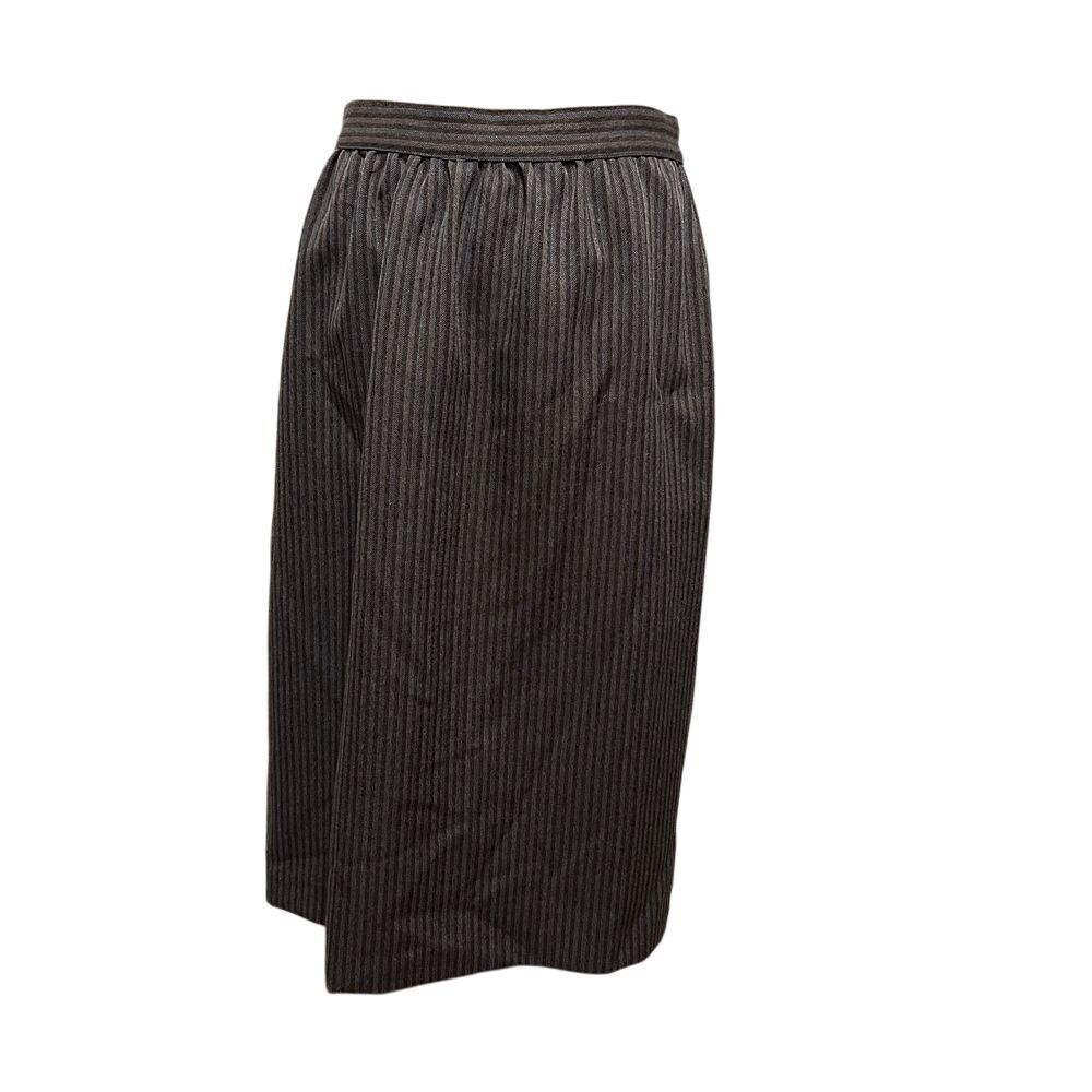 Vintage Sears 'Skirts That Fit' Brown Pinstriped Midi Skirt‎ Office Wear Size 16 - Picture 2 of 4